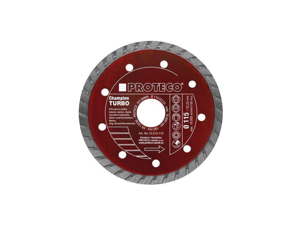212-115 kotouč dia 115 mm celistvý segment TURBO CHAMPION kámen,bet.,ker.
