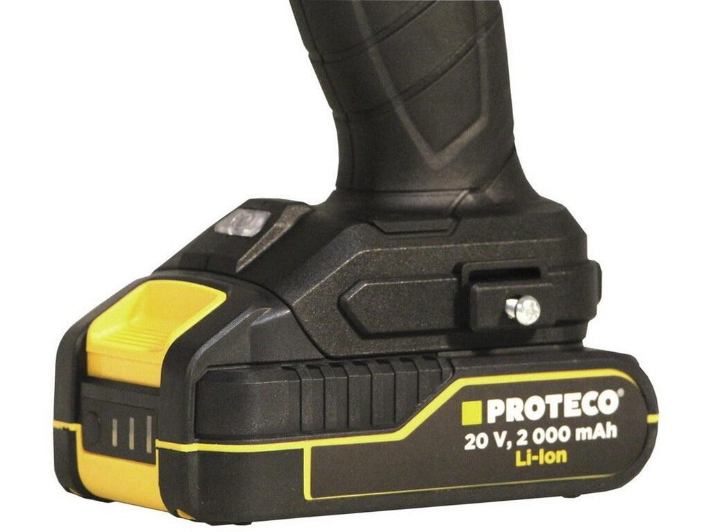 PROTECO 51.10-AV-20-03 vrtačka s příklepem akumulátorová 2-13mm 20V, 2 akumulátory