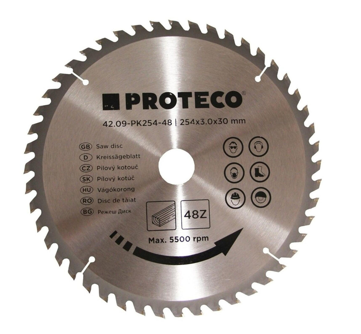 09-PK254-48 kotouč pilový SK 254x3.0x30 48z + redukce 30/20 mm