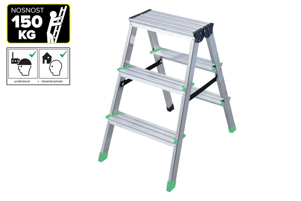 66-2-03-OB schůdky Al 3-stupňové oboustranné 65 cm PROTECO, nosnost 150kg