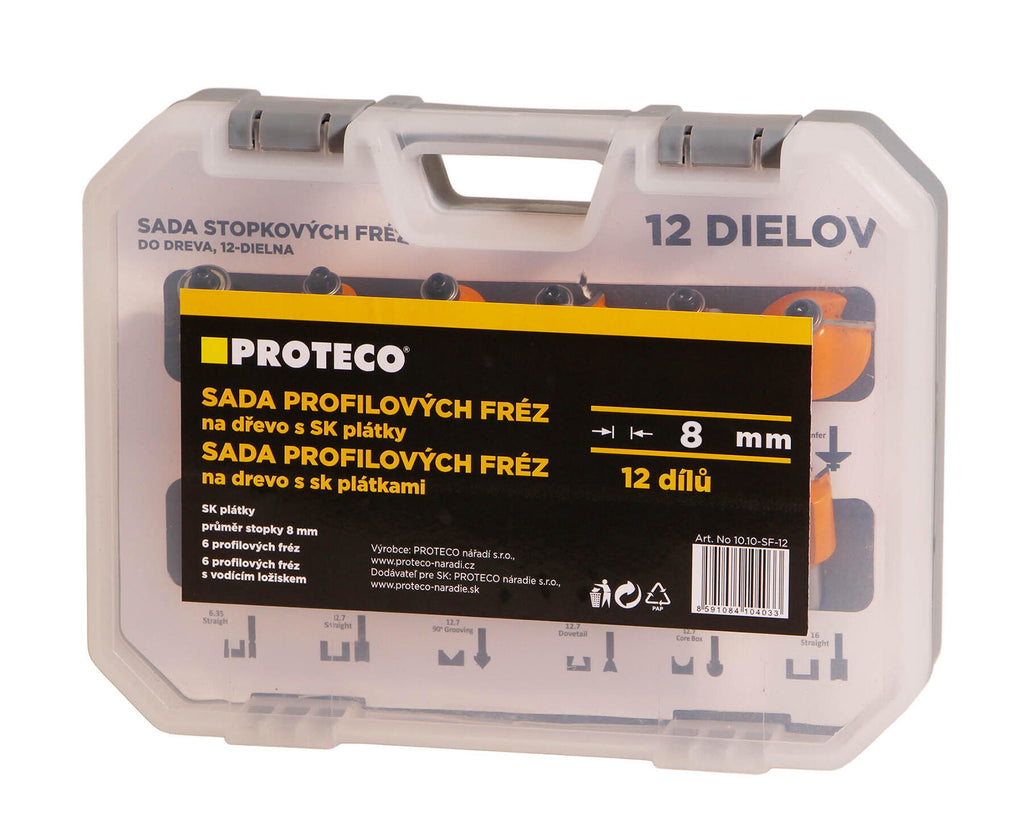 10-SF-12 sada fréz profilových na dřevo 12-dílná