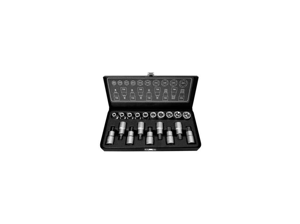 43.SN-12-T05 sada hlavic 1/2" TRX 19dílů nástrč.+zástrč.