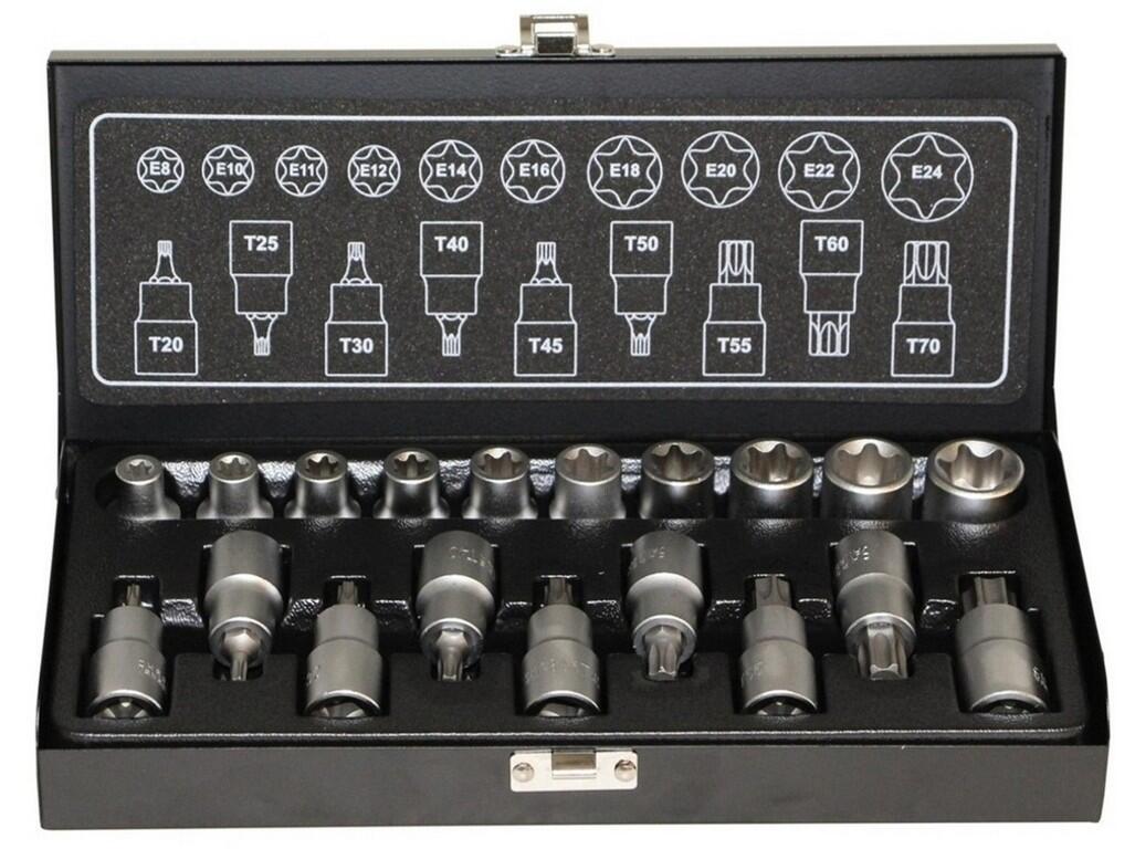 43.SN-12-T05 sada hlavic 1/2" TRX 19dílů nástrč.+zástrč.